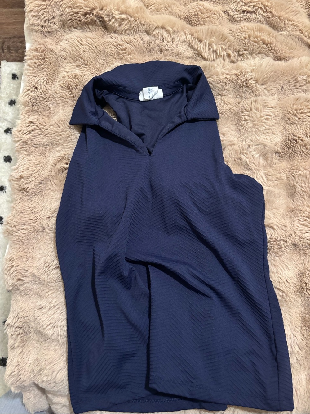 Sigrid Olsen Navy Blue Textured Tank Top
